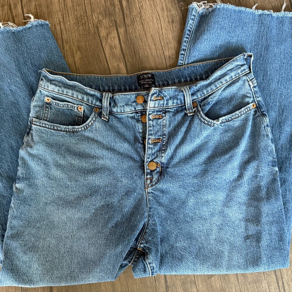 J. Crew Factory Full-Length Wide Leg Denim - Size 32